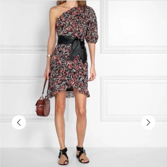 Isabel Marant floral one shoulder Esther mini dress - Picture 4 of 14